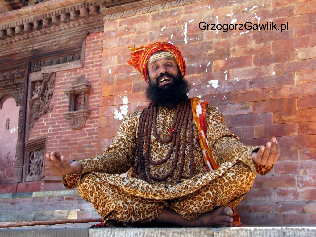 Sadhu - wedrowny zebrak asceta, Katmandu, Nepal